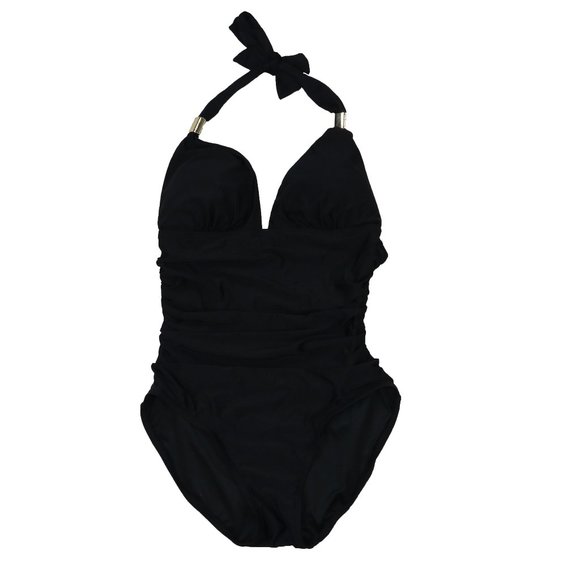 Calvin Klein Swim Calvin Klein Shirred Halter One Piece Bathing Suit Poshmark